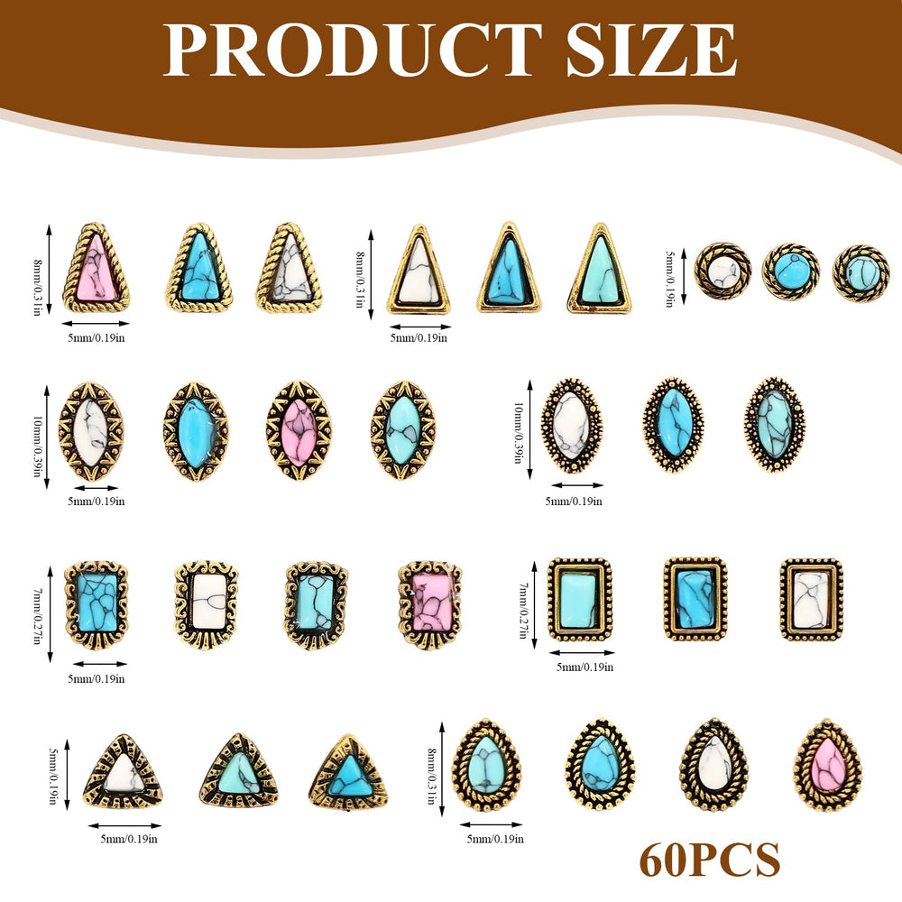 KURTOPLLY charms art ongles western retro, look unique