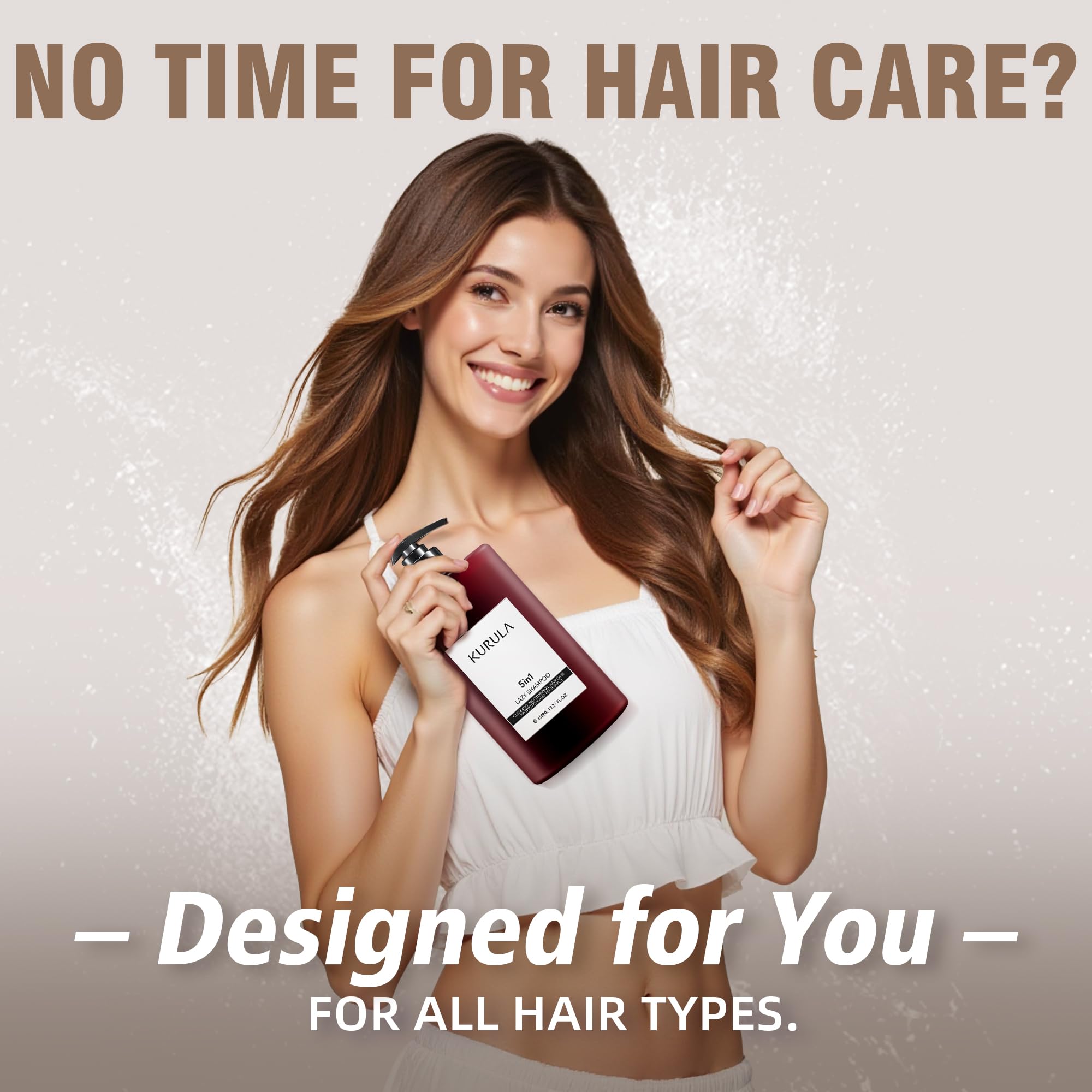 Kurula shampoo foaming lather shows gentle cleansing for all hair types.