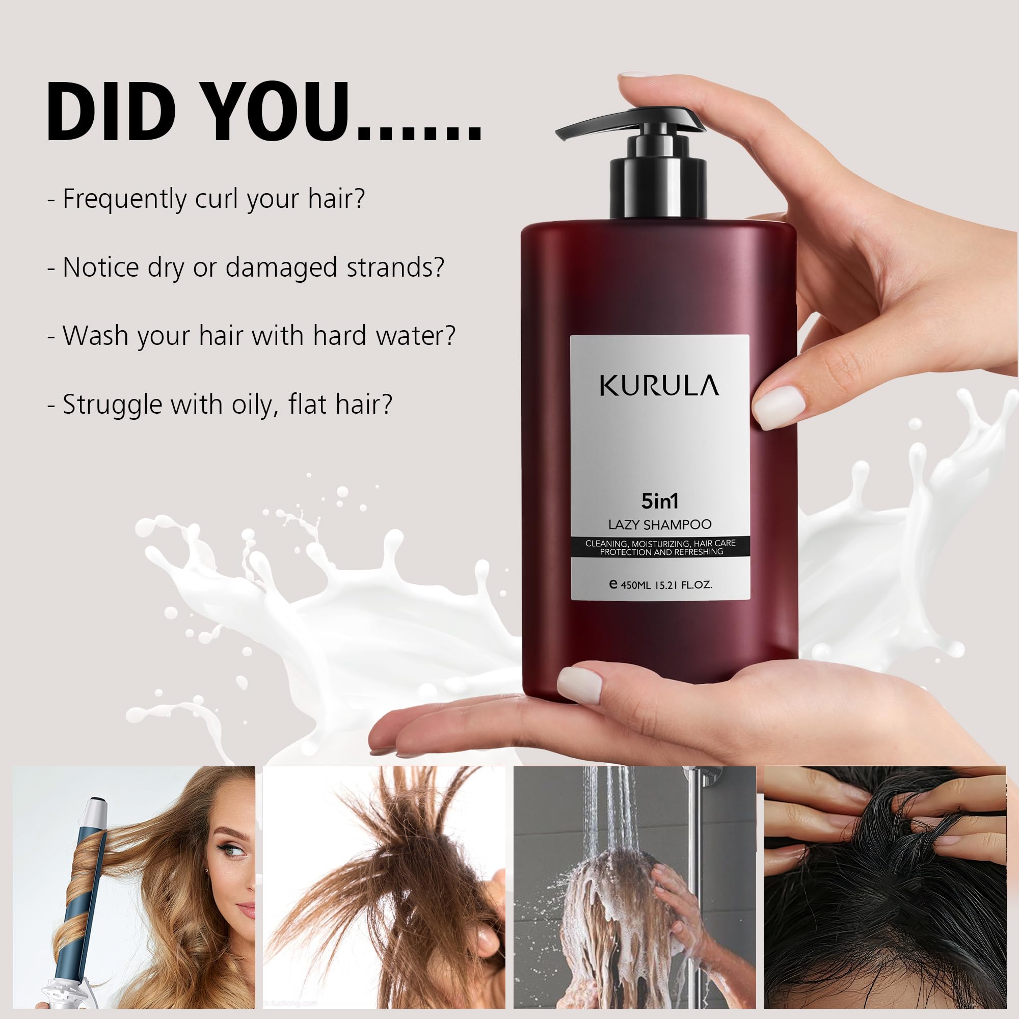Kurula shampoo natural formula with plant oils for healthier hair.