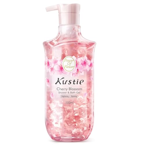 Kustie Gel Douche pétales de cerisier visibles pour une expérience spa hydratante