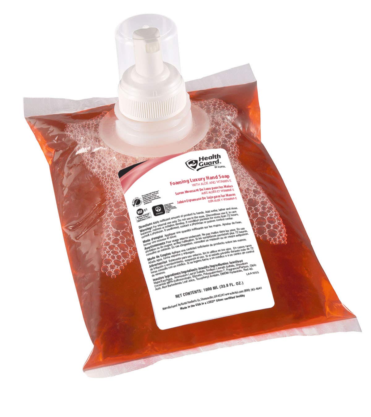 Kutol Health Guard savon mains mousse rose parfum tropical pour un nettoyage doux.