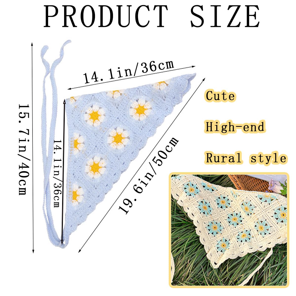 KuuGuu bandeau crochet rose, style élégant pour sorties quotidiennes.