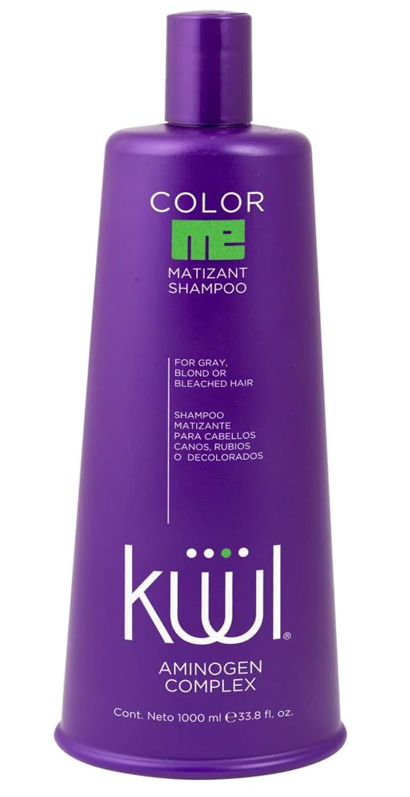 KUUL Matizant Shampoing, bouteille 1000 ml: neutralise les jaunes et intensifie les reflets cendrés.