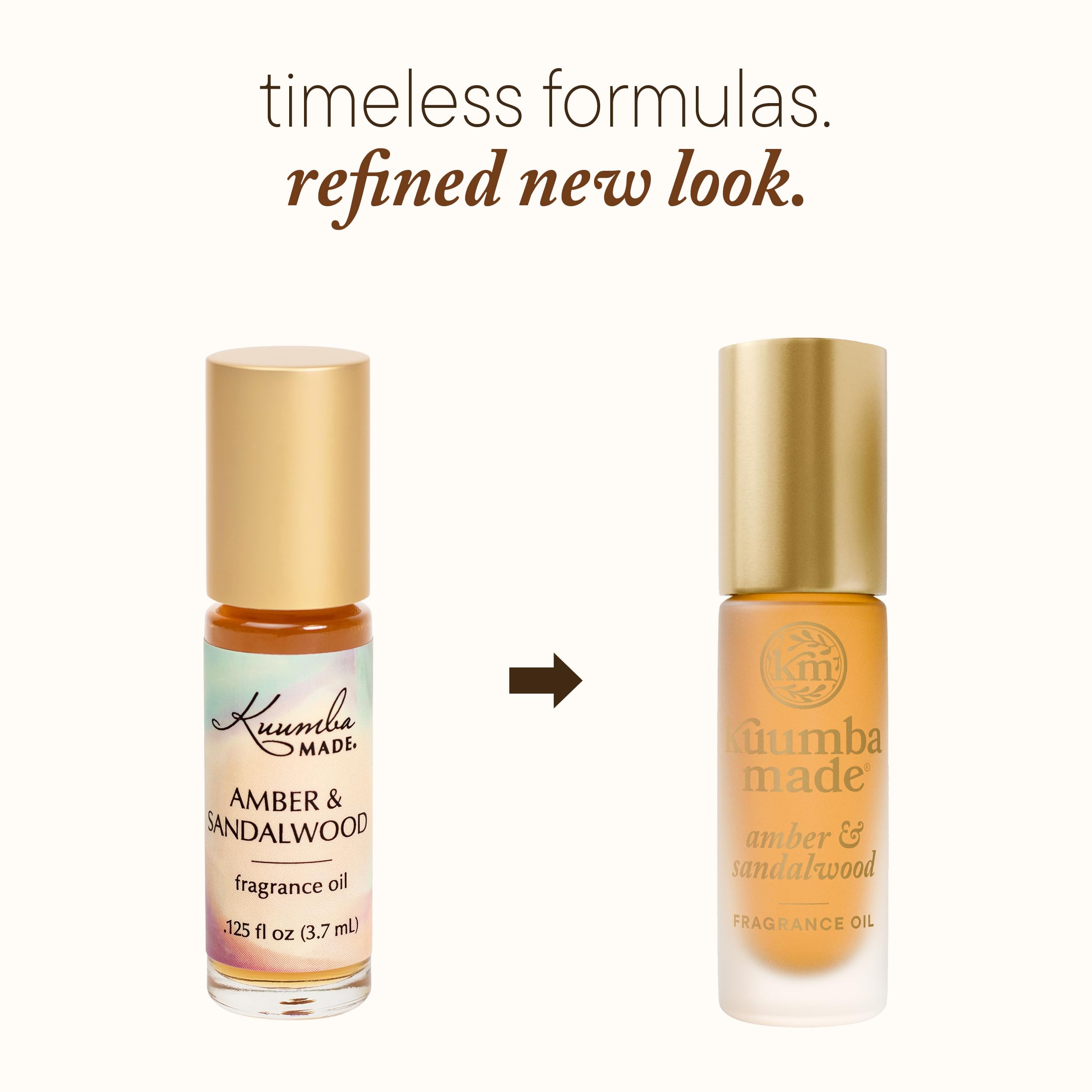 Bouteille roll-on compacte Amber & Sandalwood pour retouches rapides