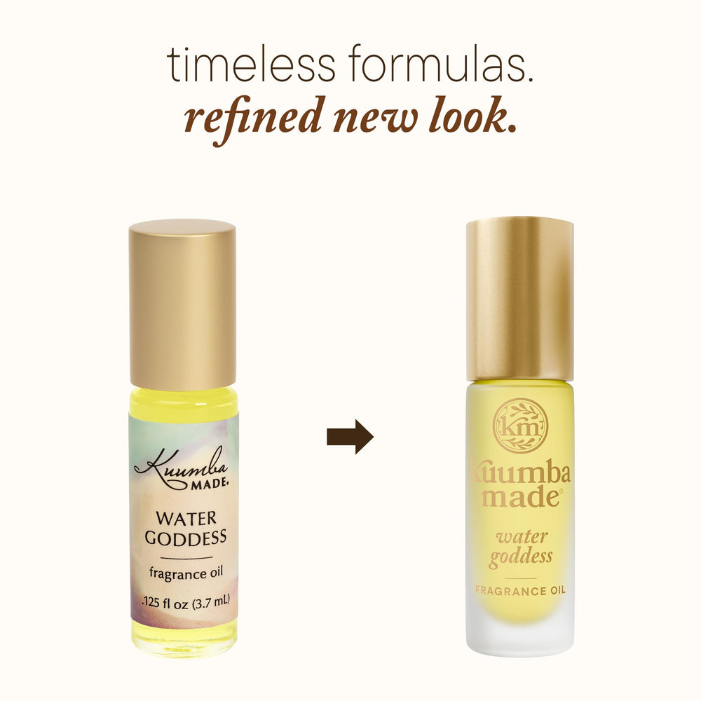 Kuumba Made Water Goddess — application sur poignet, formule vegan pour usage quotidien.