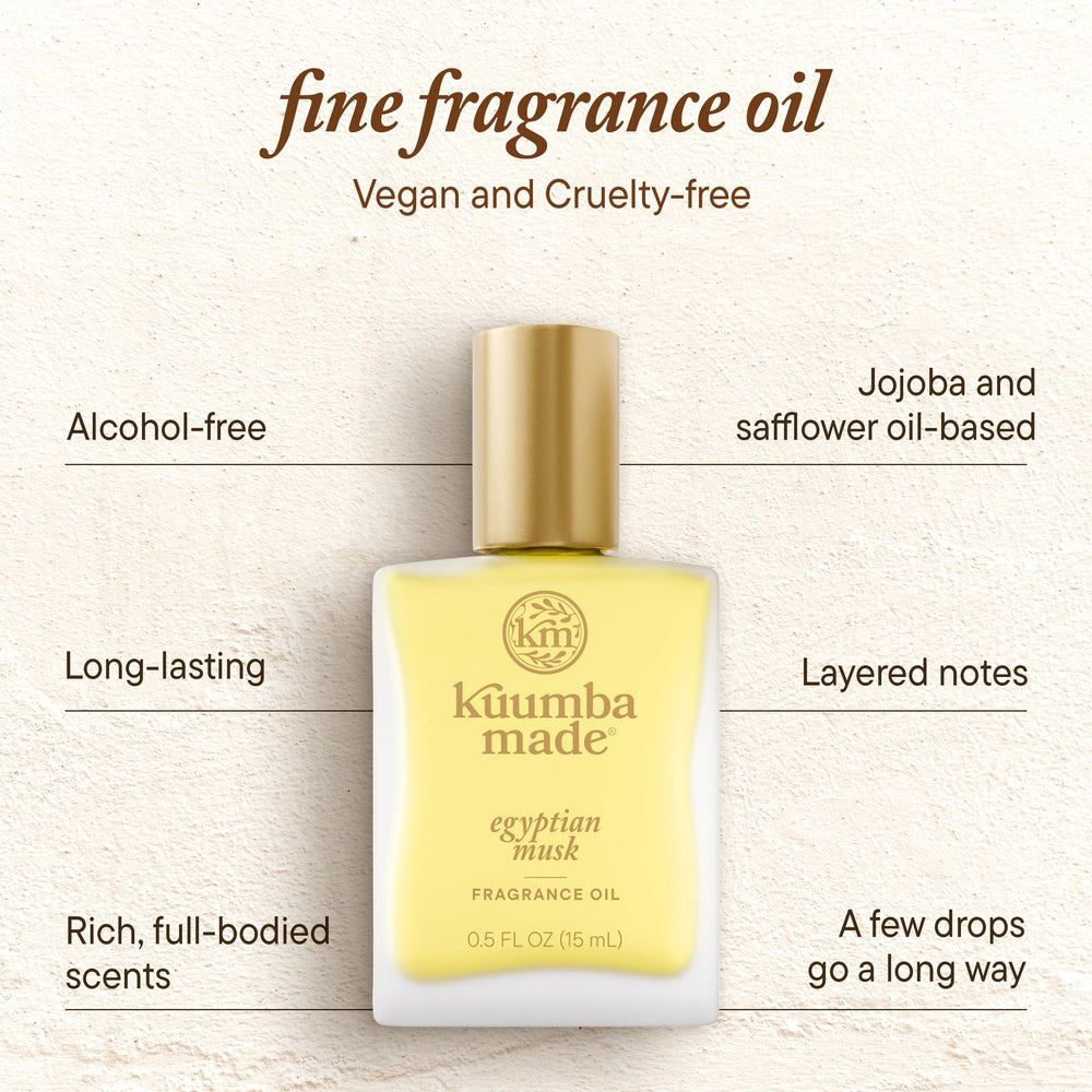Kuumba Made Musc Égyptien — formule sans alcool et huiles végétales.