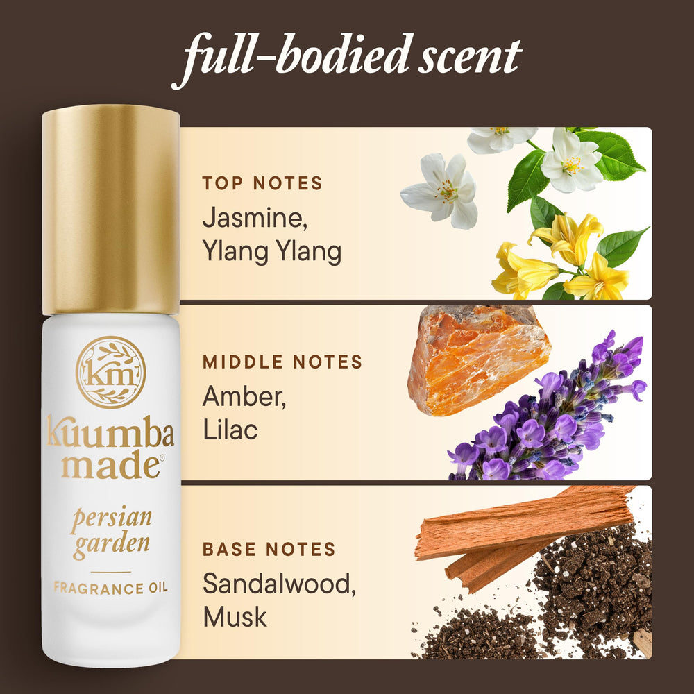 Kuumba Made Persian Garden – huile de carthame concentrée pour parfum durable.