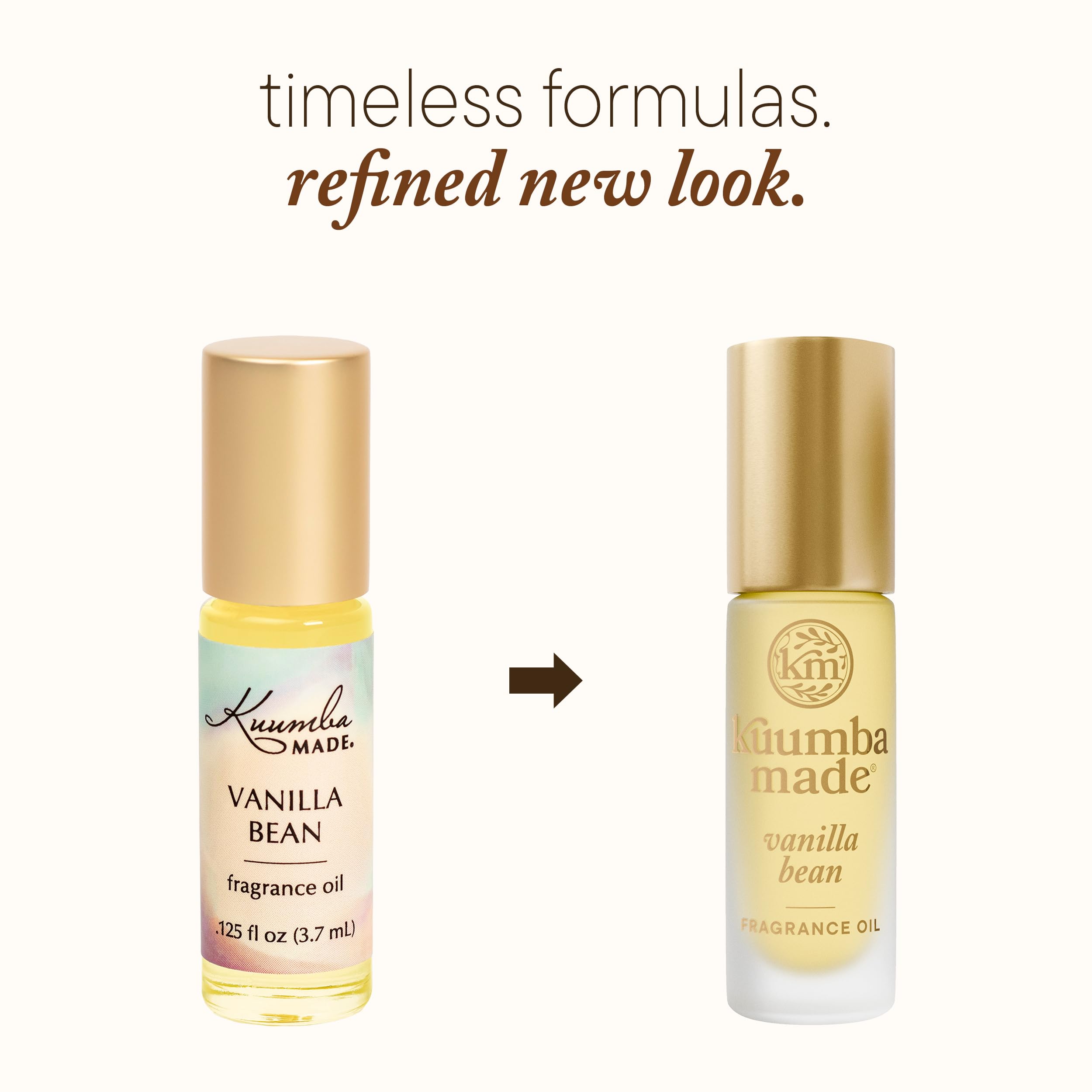 Kuumba Made Vanille Bean Roll-on Applicateur, parfum concentré pour poignets et nuques.