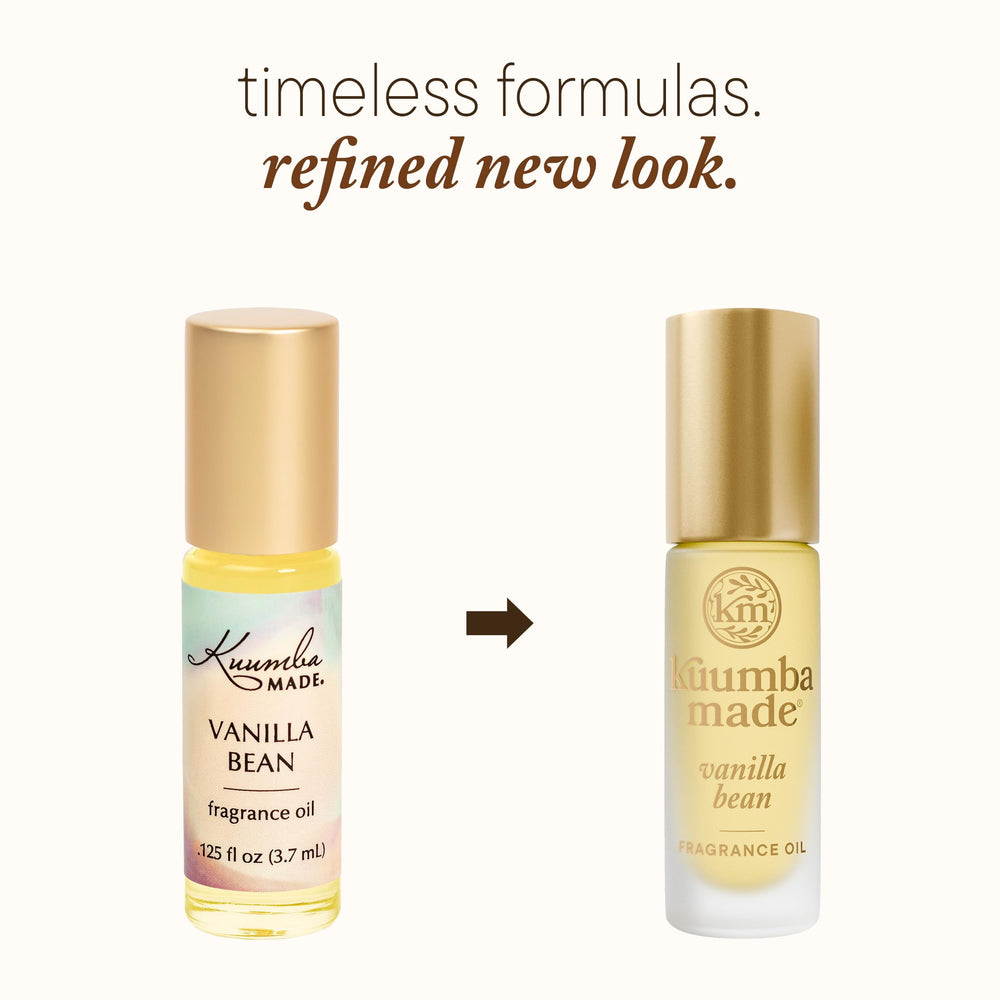 Kuumba Made Vanille Bean Roll-on Applicateur, parfum concentré pour poignets et nuques.