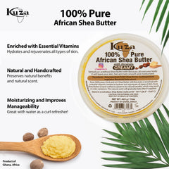 Kuza Beurre Karité Borututu – appliquer sur peau, nourrir en profondeur et lisser.