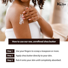 Kuza Beurre Karité Borututu, cheveux texturés hydratés et faciles à coiffer.