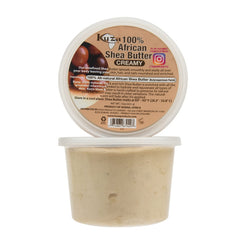 Kuza Beurre Karité Borututu, texture crème en gros plan pour une hydratation rapide.