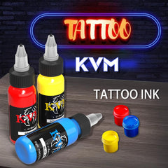 KVM bouteille encre tatouage fermée, sécurité et fraîcheur préservées.