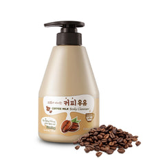 Kwailnara Coffee Milk Body Wash - Bouteille avec mousse légère pour peau énergisée.