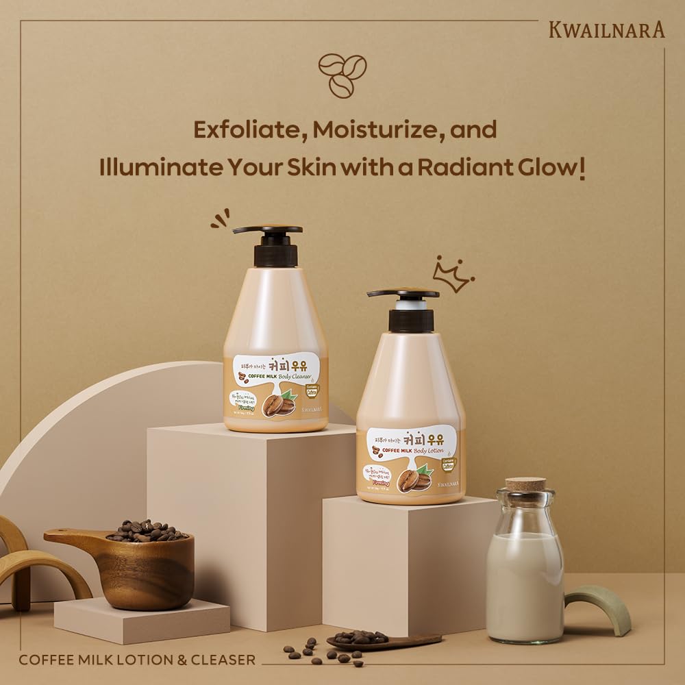 Kwailnara Coffee Milk Body Wash - Mousse douce prolongeant l hydratation après la douche.