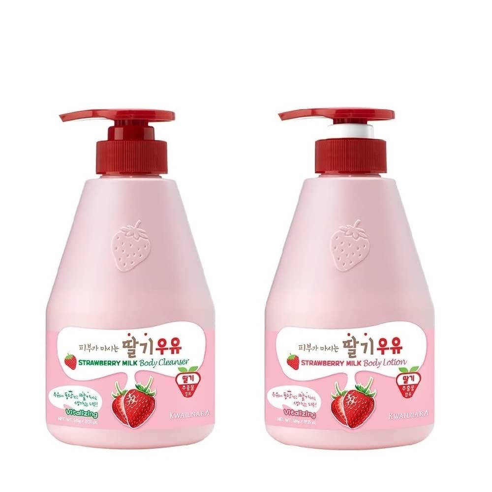 Kwailnara fraise lait douche bouteille – douceur parfumée et hydratation