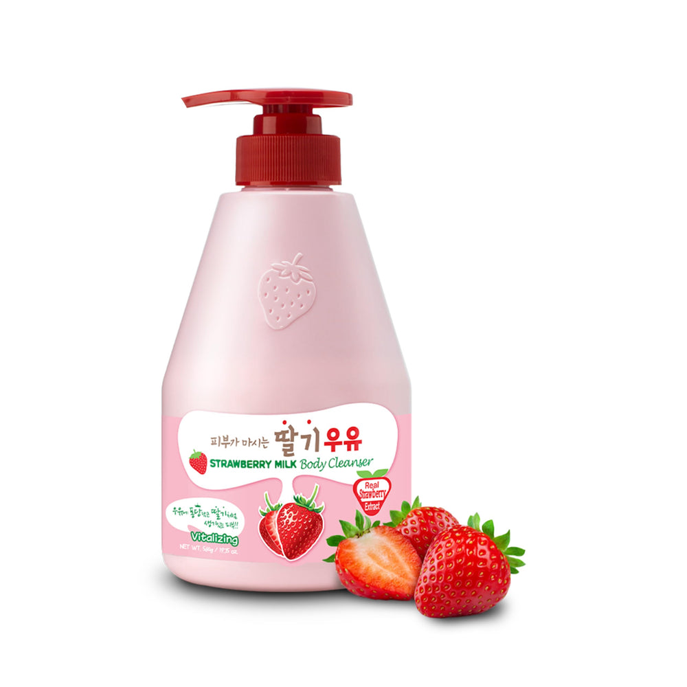 Kwailnara Gel Douche Lait Fraise: fraîcheur fruitée et nettoyage efficace.