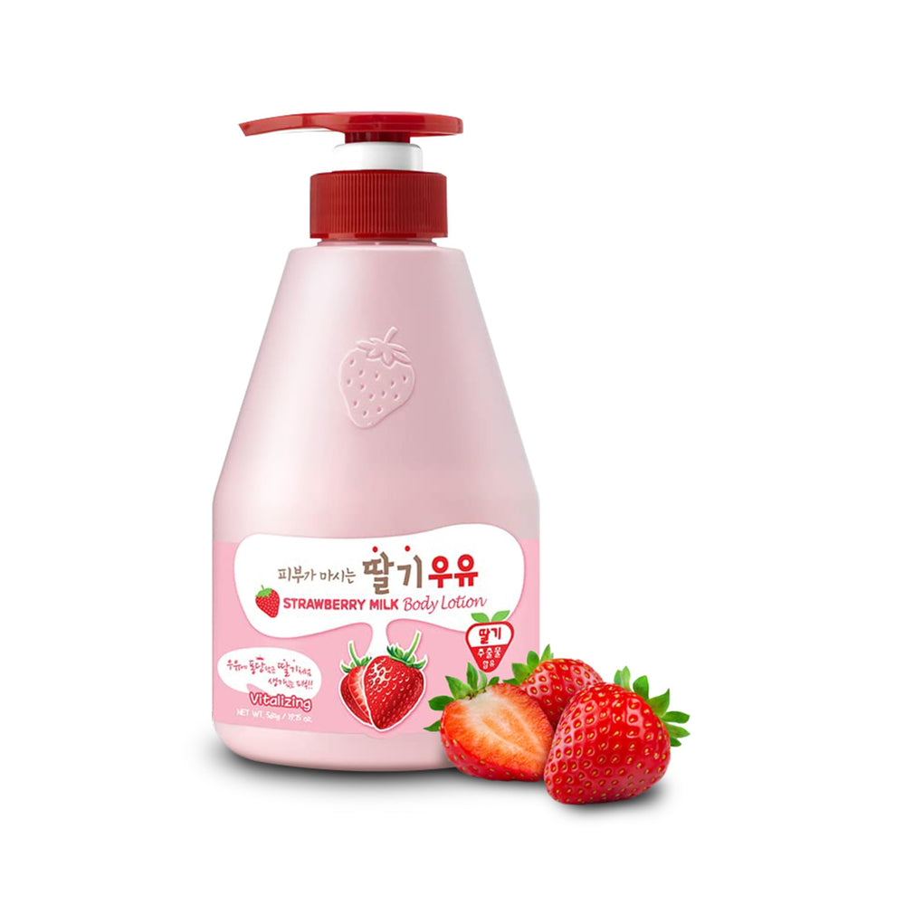 Kwailnara Lait Fraise Bouteille : hydratation légère et parfum fruité.