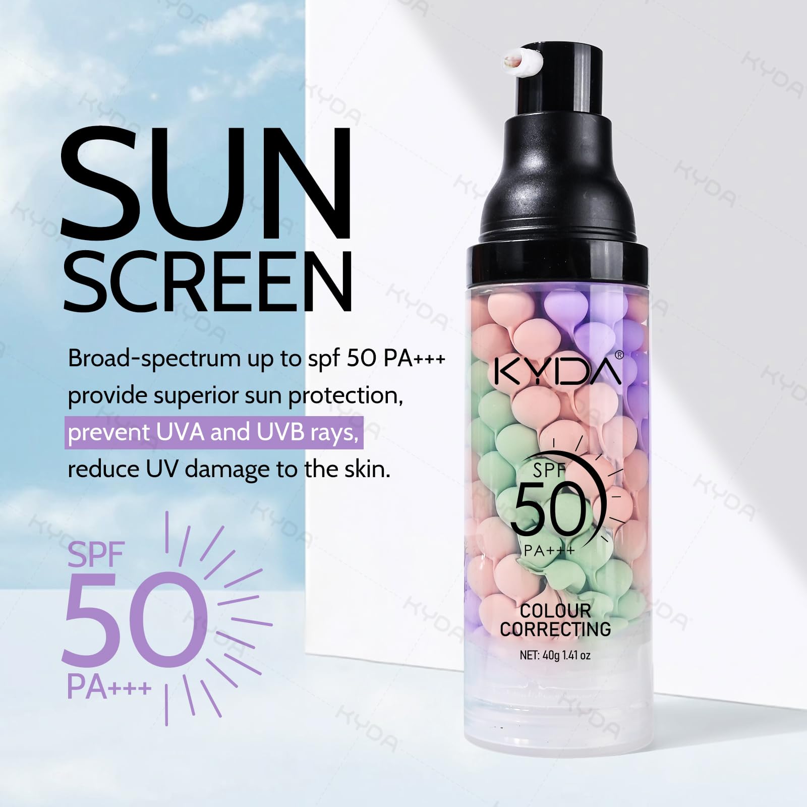 KYDA 3 en 1 Primer hydratant: texture légère et hydratation durable.
