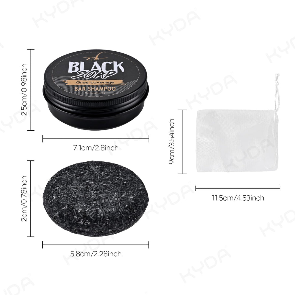 KYDA barre-shampoing noire et barbe, nettoie en douceur et prépare le look quotidien.