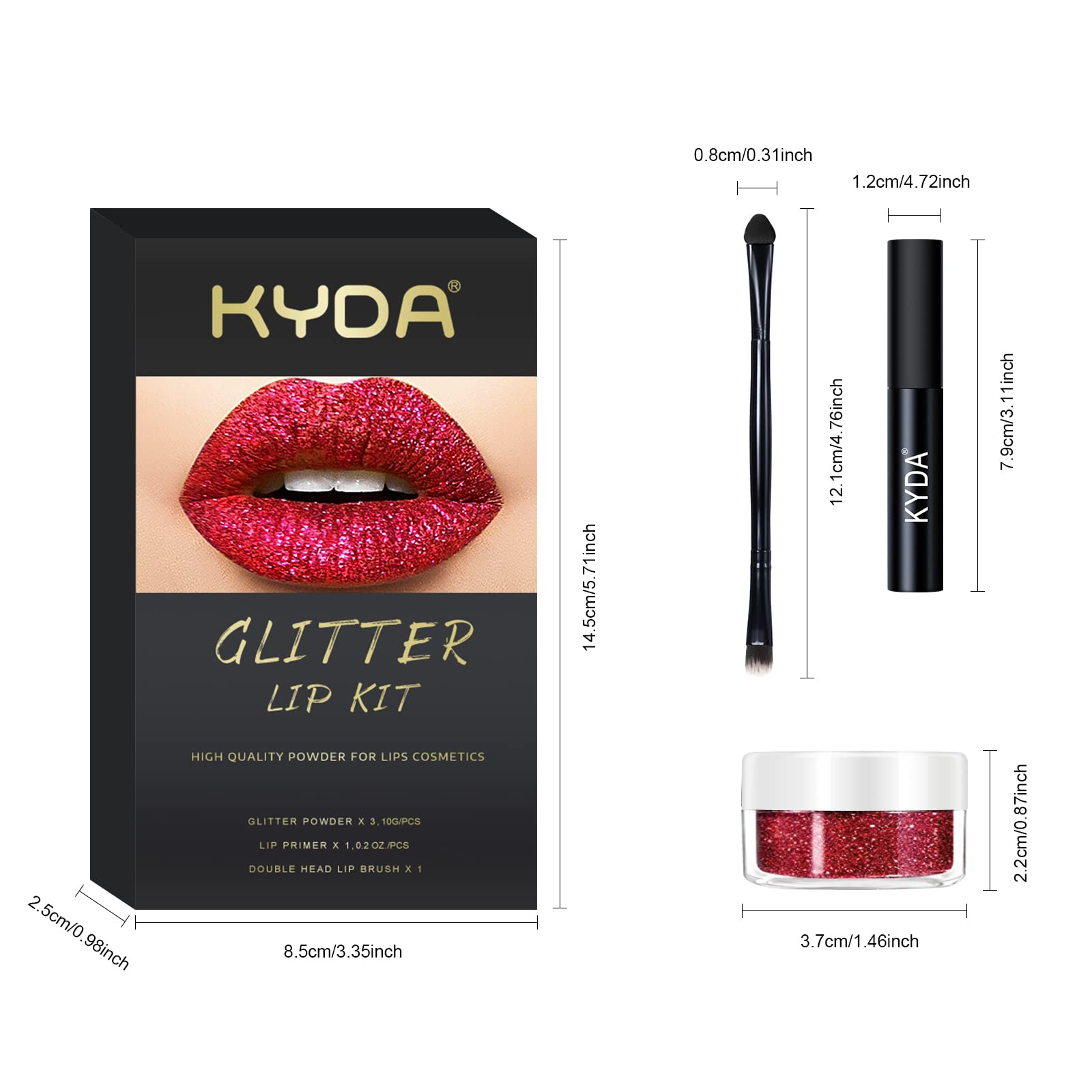 Maquillage lèvres paillettes KYDA pour un look doux et glamour.