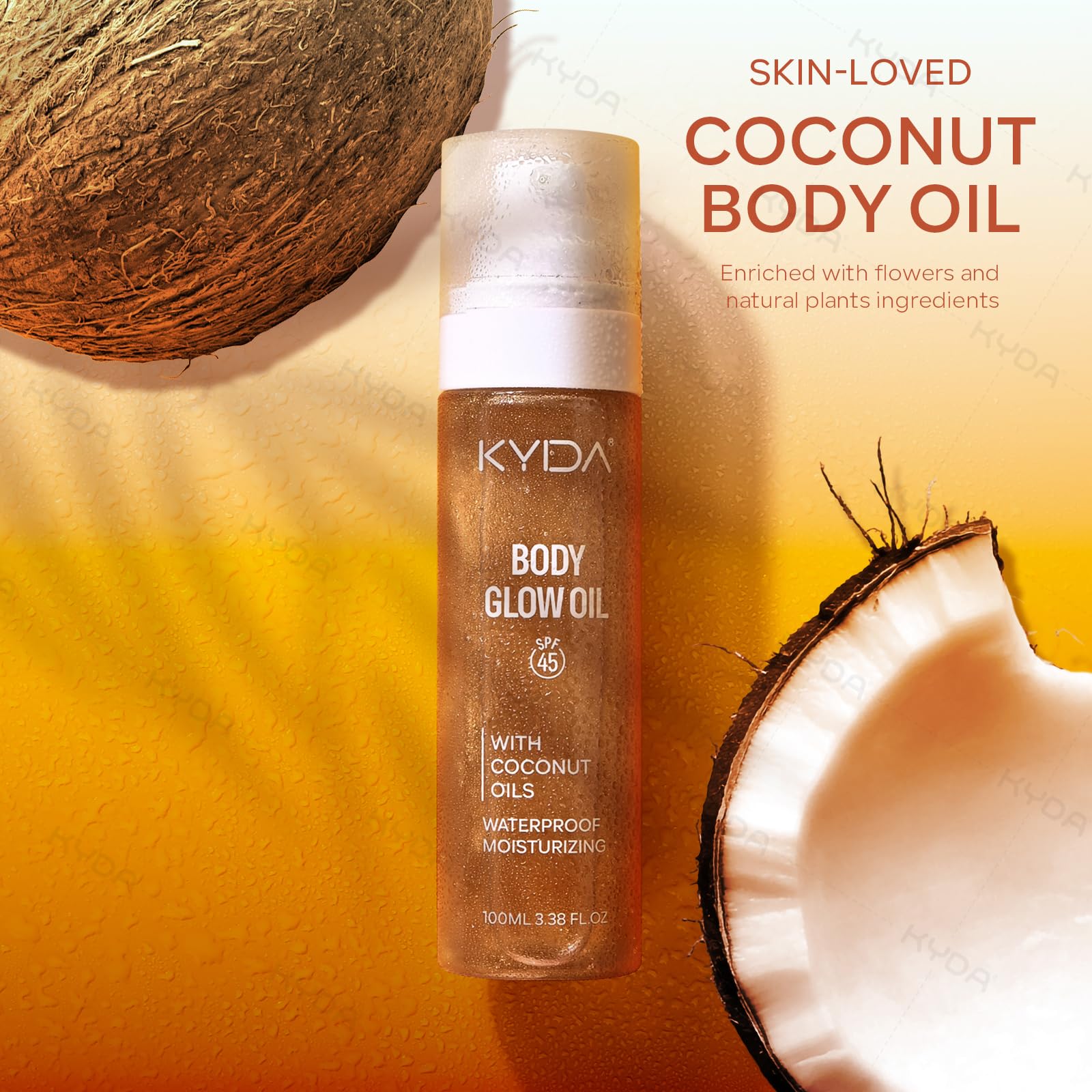 KYDA Huile Éclat Corps SPF 45 protégeant la peau et hydratant en profondeur