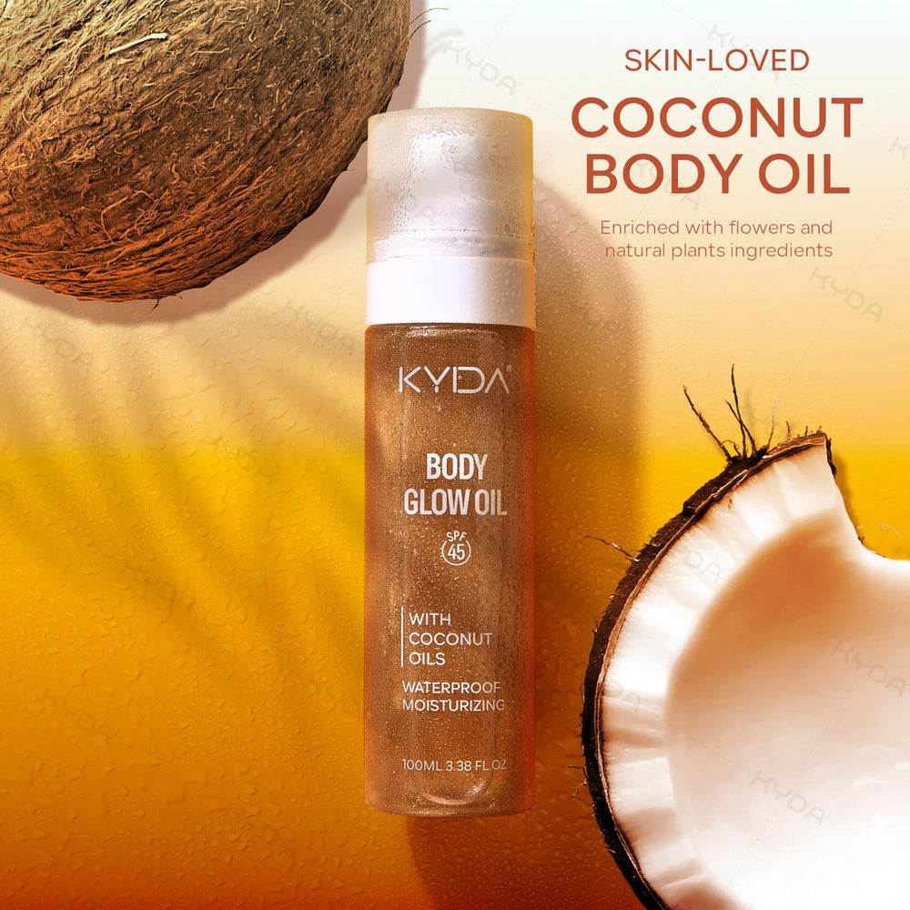 KYDA Huile Éclat Corps SPF 45 protégeant la peau et hydratant en profondeur