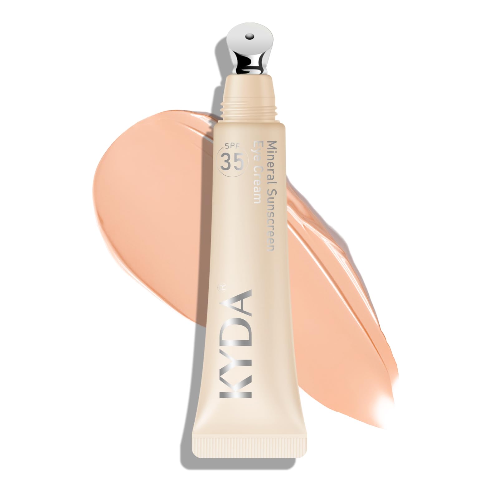 KYDA Mineral Eyes Cream, bouteille et applicateur pour une application précise autour des yeux.