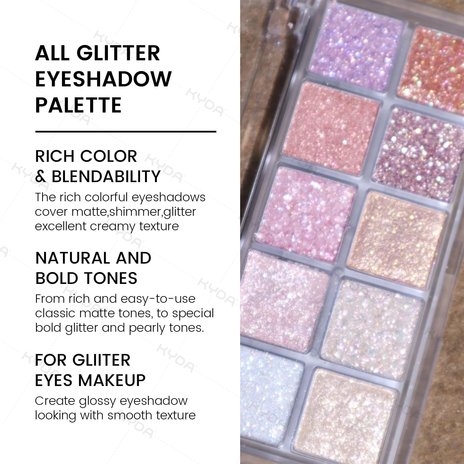 Paillettes ombres brillantes KYDA pour un reflet lumineux