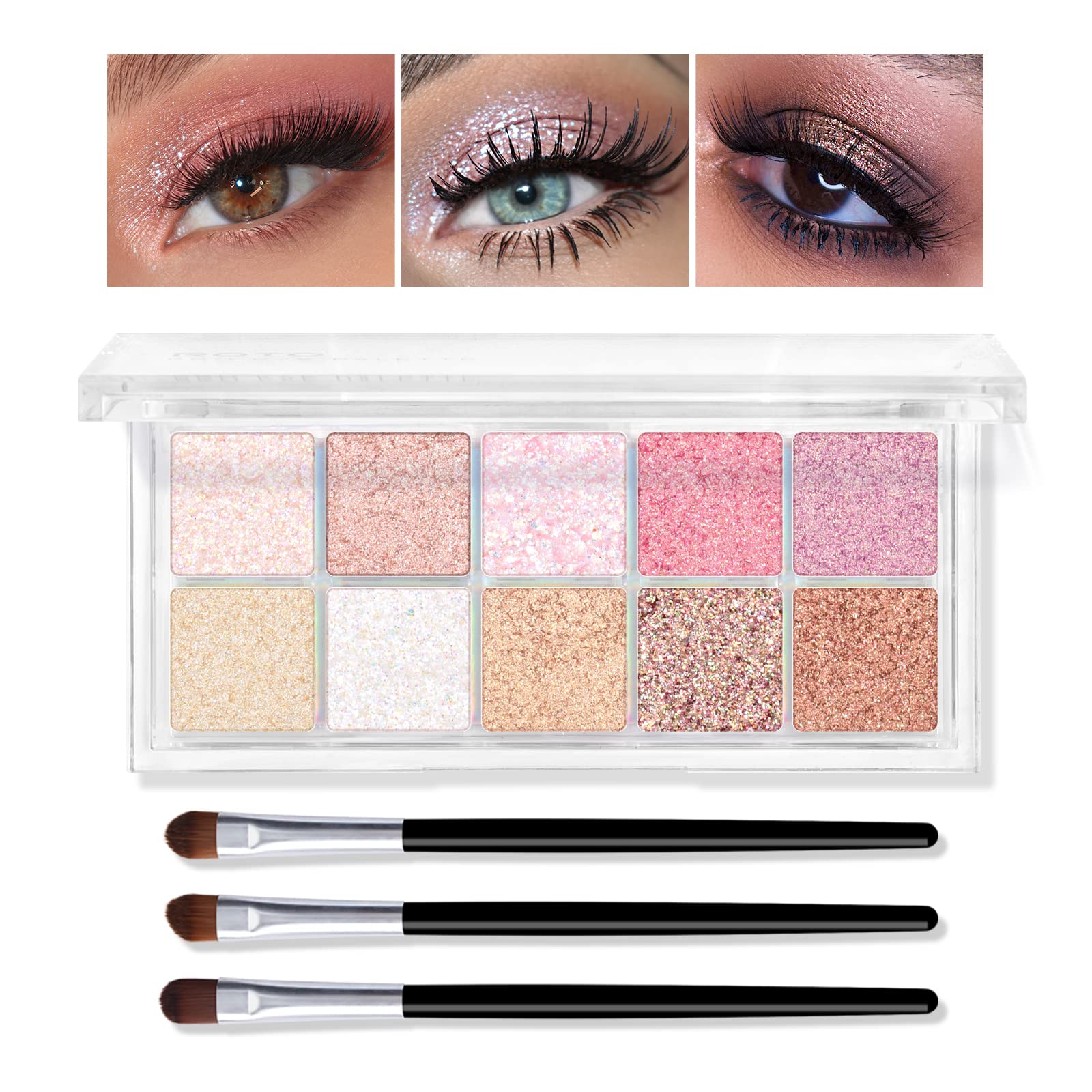 KYDA palette yeux 10 couleurs avec paillettes pour des looks polyvalents