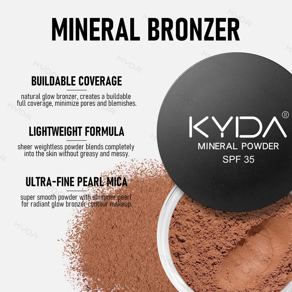 Test sur peau KYDA poudre bronzante minérale couleur homogène