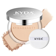 KYDA poudre minérale SPF35 compacte, texture légère pour teint mat
