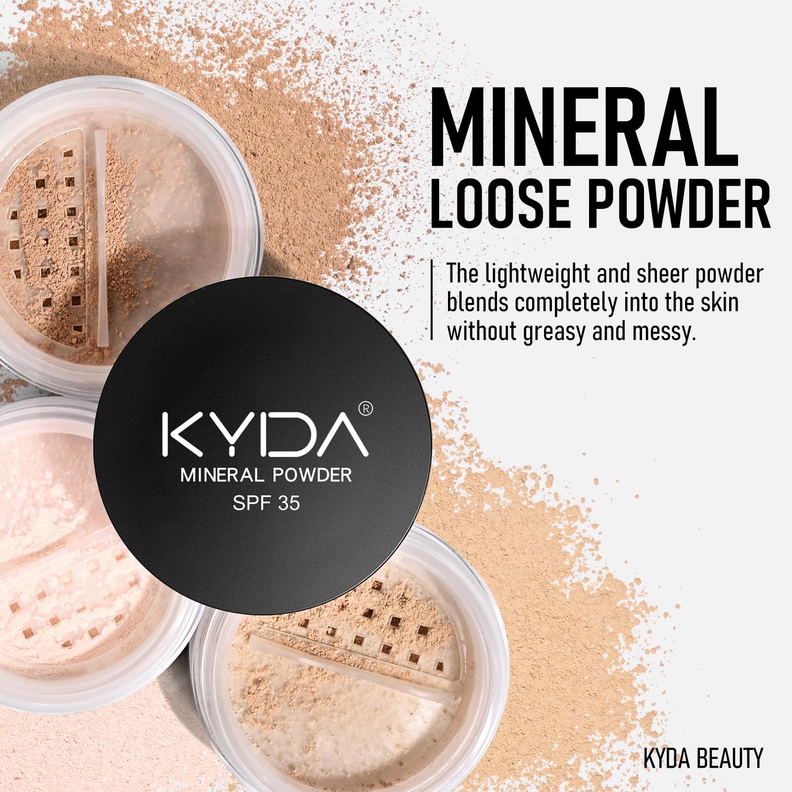 KYDA Poudre Minérale SPF 35 protège tout en fixant le maquillage.