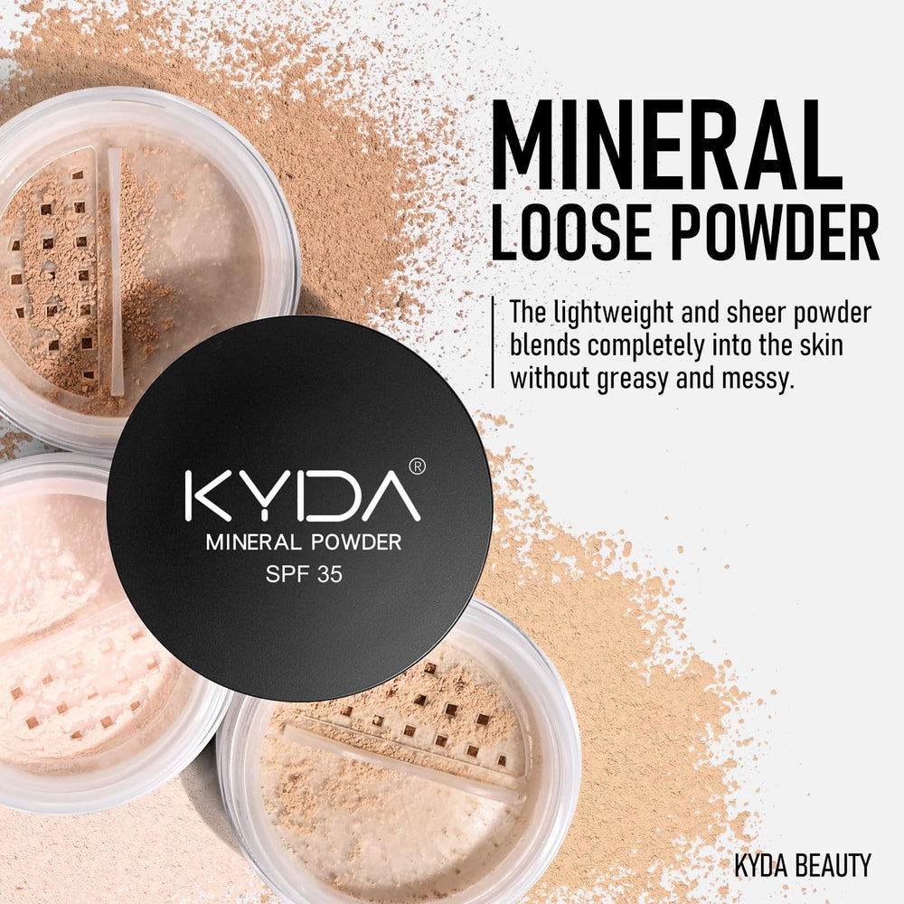 KYDA Poudre Minérale SPF 35 protège tout en fixant le maquillage.