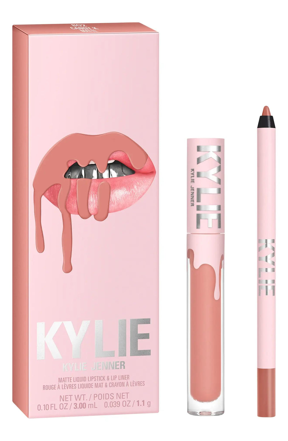 Kylie Cosmetics Lip Kit Candy K: rouge liquide matte et crayon, couleur nude rose chaude
