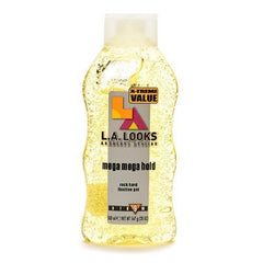 Gel coiffant L.A. Looks Mega Mega Hold, bouteille 20 onces, tenue durable et fini brillant
