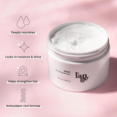 Cheveux lisses et brillants après l'application du masque L'ANGE HAIR.