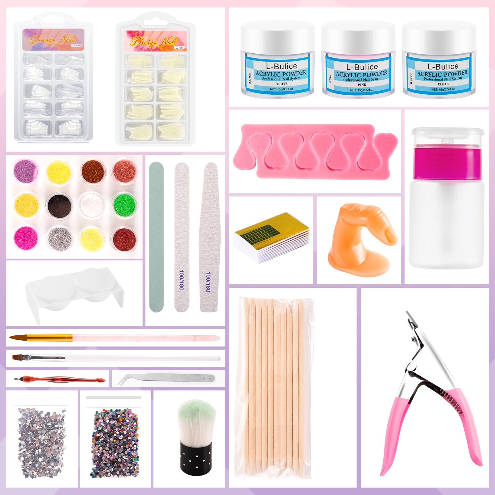 L-Bulice accessoires décoratifs: strass et ornements pour ongles uniques.