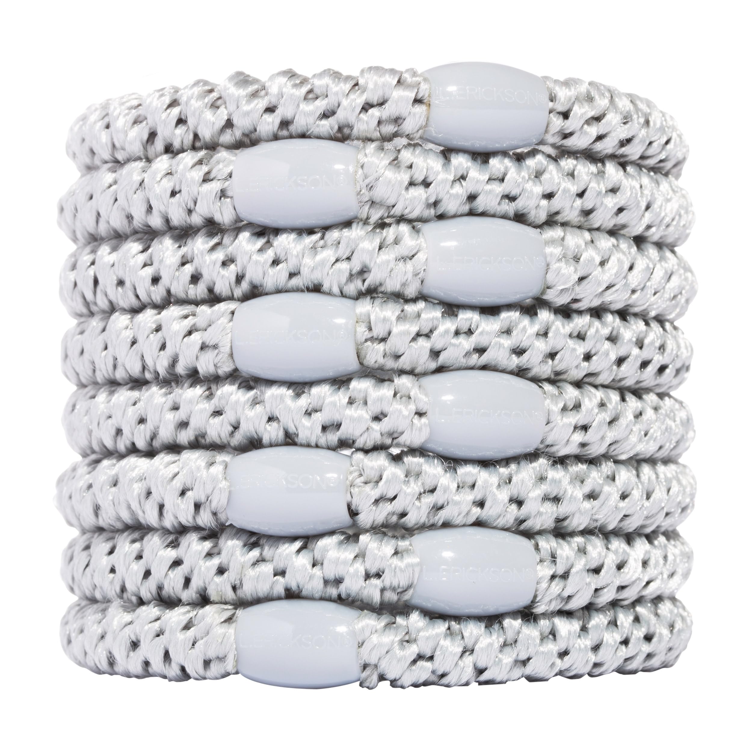 Bandes cheveux argentées L. Erickson pour un style rapide et chic.