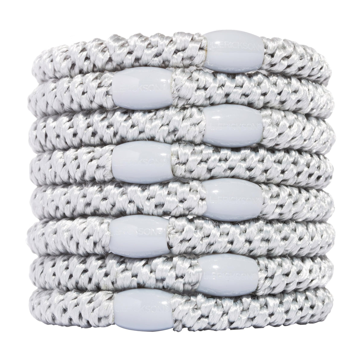 Bandes cheveux argentées L. Erickson pour un style rapide et chic.