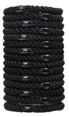 Détail : perle noire décorative sur les élastiques L. Erickson.