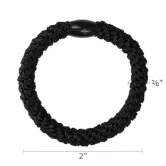 Closeup of L. Erickson hair ties beads showing neutral finish and comfort