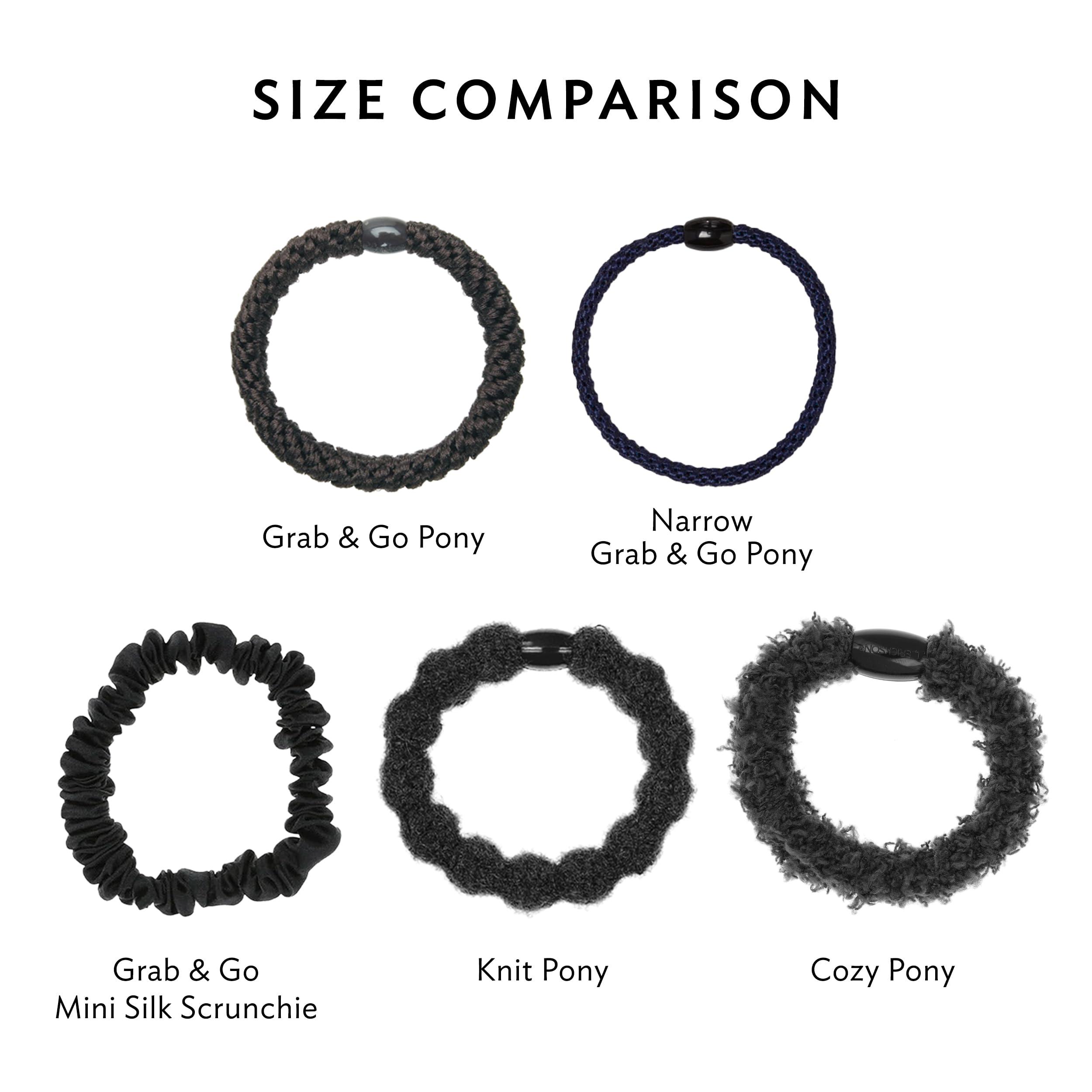 L. Erickson hair ties neutral beads complement any look