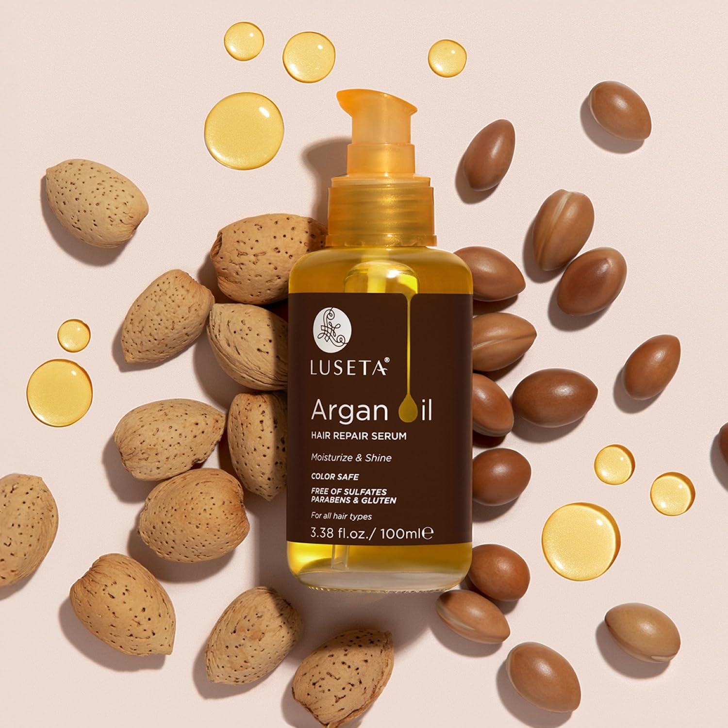 Protection chaleur L LUSETA argan huile, utilisation avant séchage.