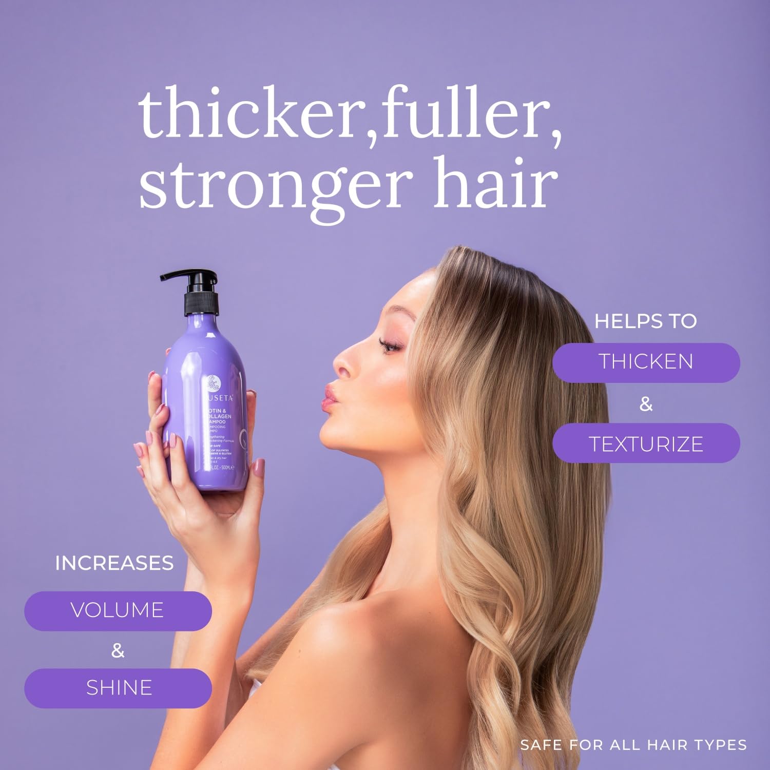 L LUSETA Biotin Trio pour cheveux fins – convient aussi aux cheveux colorés.