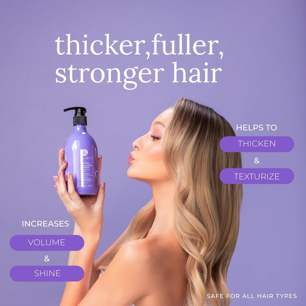 L LUSETA Biotin Trio pour cheveux fins – convient aussi aux cheveux colorés.
