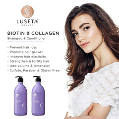 L LUSETA Biotine et Collagène – conditionneur, bouteille, démêle et nourrit les longueurs.