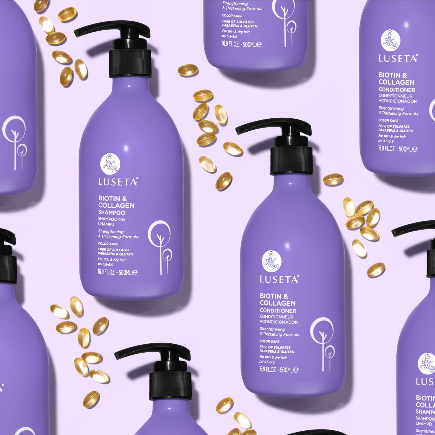 Cheveux brillants après utilisation du duo L LUSETA.