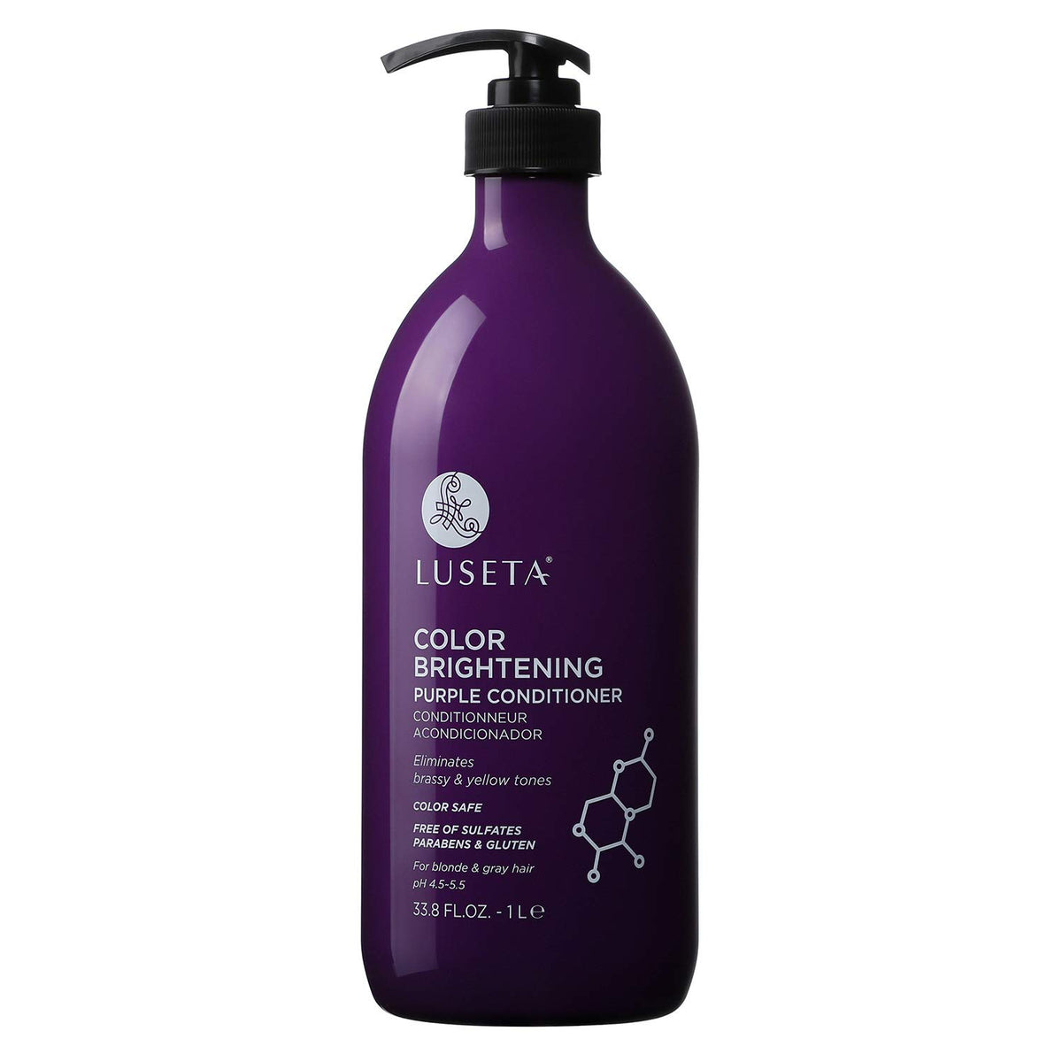 Conditionneur violet éclaircissant Luseta, bouteille 33,8 oz, nourrit et hydrate les cheveux blonds et gris.
