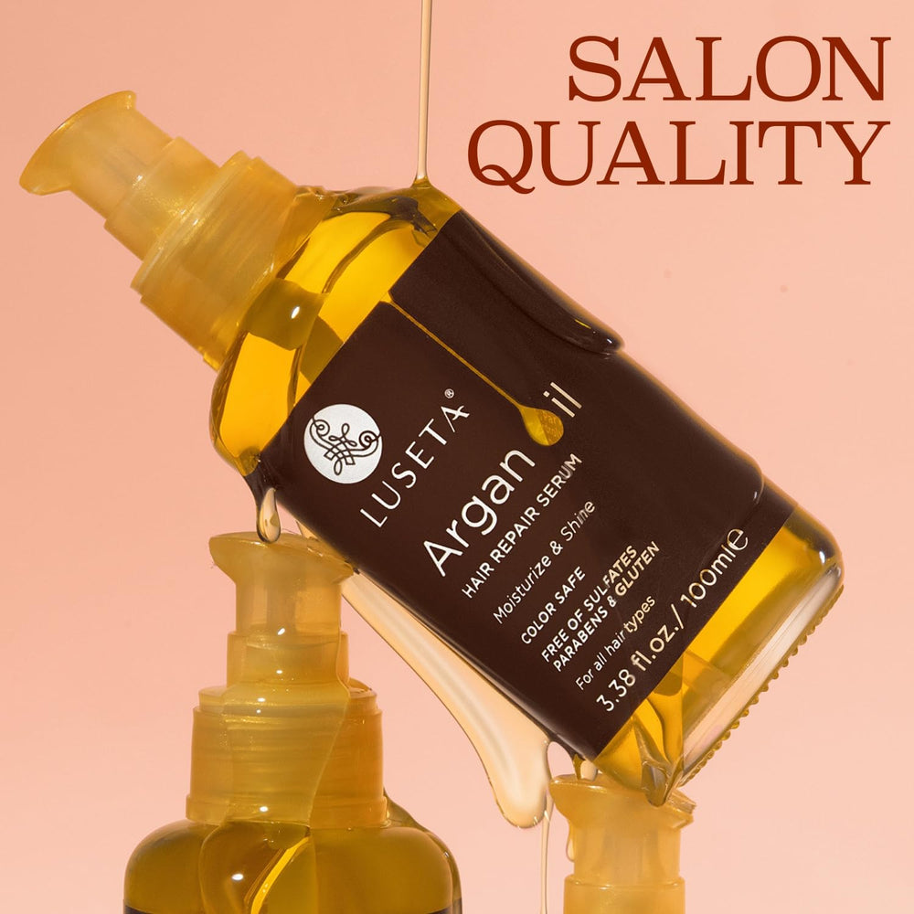 Sérum L LUSETA argan cheveux, soin nourrissant et protection chaleur.